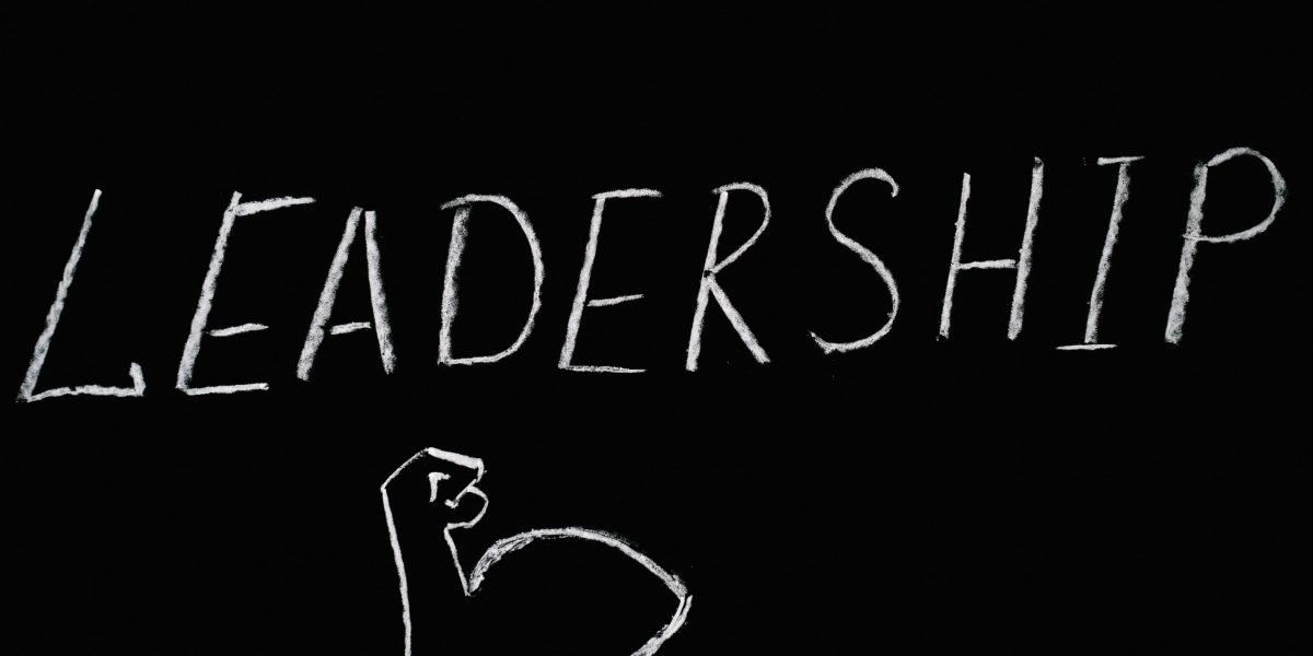 Leadership Lettering Text on Black Background